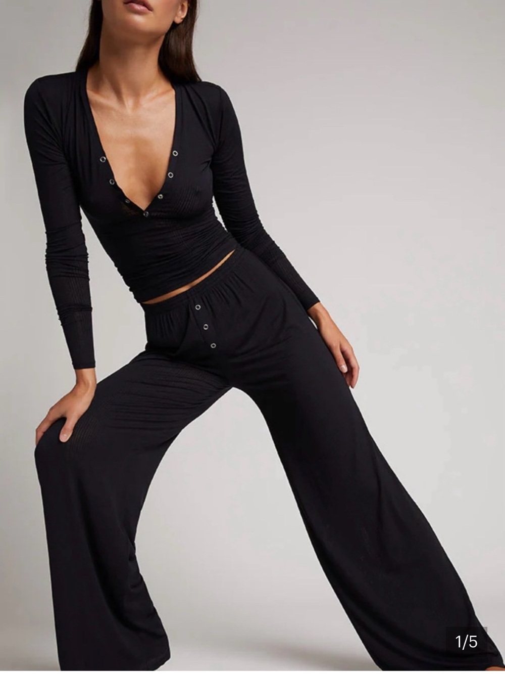 Negative whipped Henley & whipped track pants set - both medium
